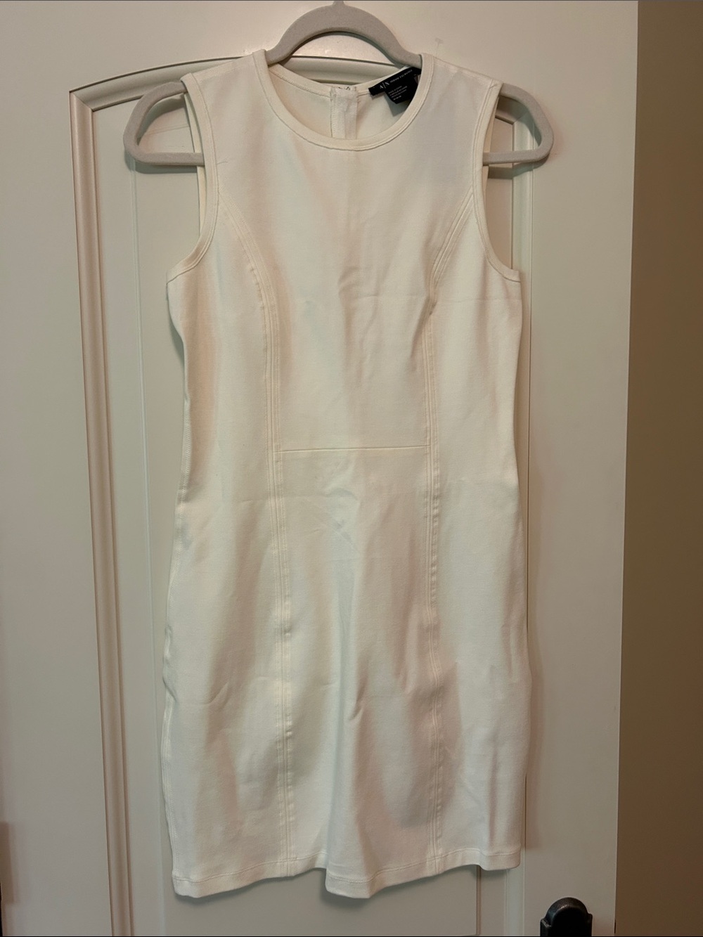 A/X Armani Exchange Sleeveless White Midi Sheath Dress sorority Rush